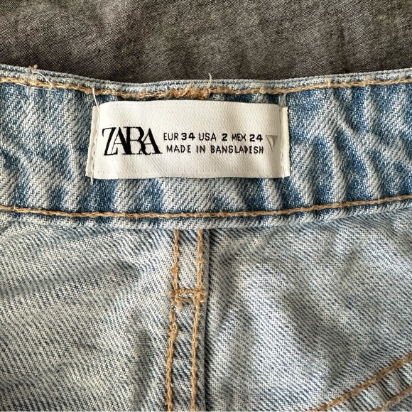 SOLD Zara Light Blue Denim Shorts S/XS - Picture 5 of 8